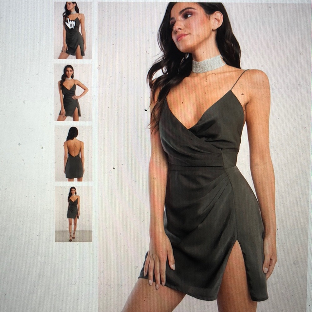Satin wrap dress